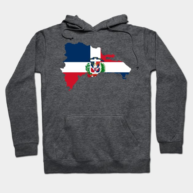 Dominican Republic Flag Map Hoodie by Historia